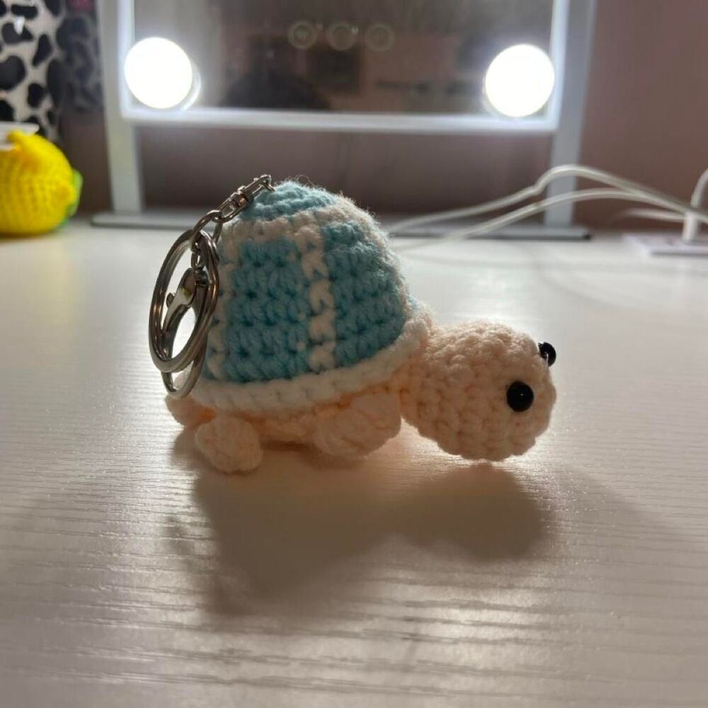 Handmade Crocheted Keychain Turtle